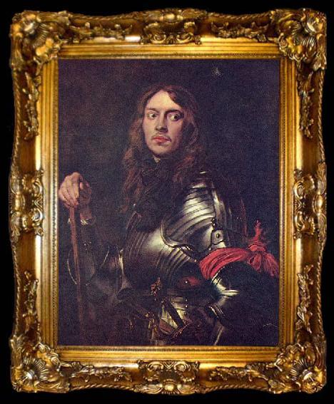 framed  Anthony Van Dyck Portrat eines Geharnischten mit roter Armbinde, ta009-2